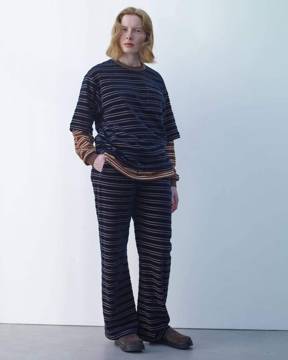 最終値下げ！pheeny vintage jersey ensemble PHEENY/PRINT JERSEY DRAPE NECK(MULTI)