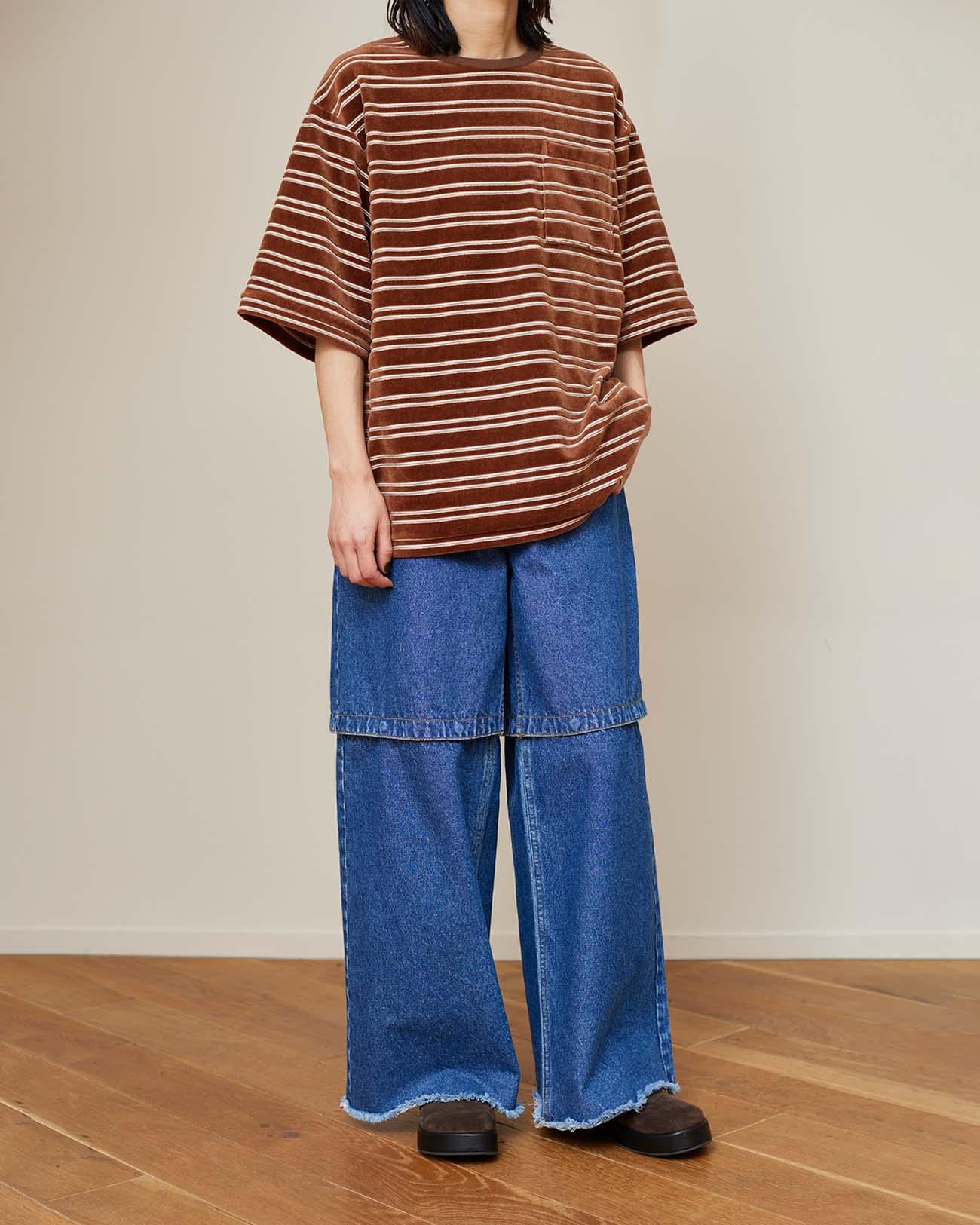 Velvet border S/S - navy