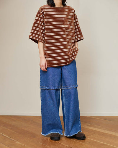 Velvet border S/S - navy