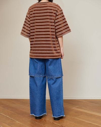 Velvet border S/S - navy