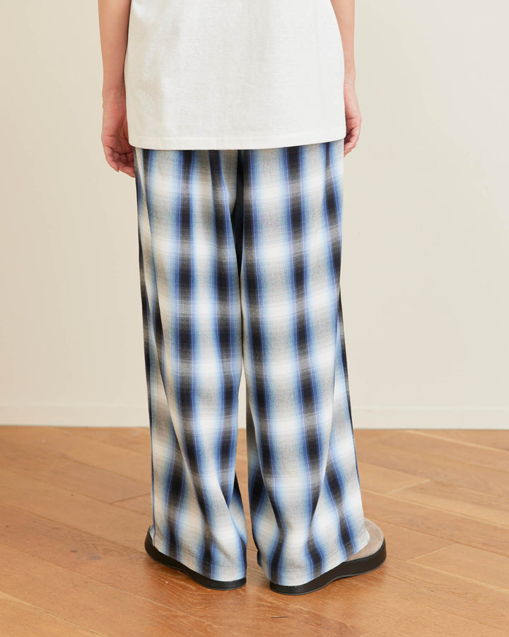 PHEENY | Rayon ombre check gathered pants - blue – FAB4 ONLINE STORE