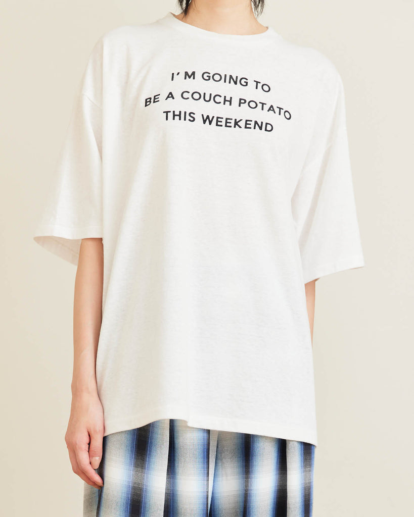 PHEENY | Flocked Vintage Jersey Tee - white – FAB4 ONLINE STORE