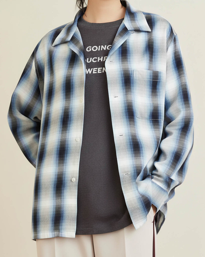 PHEENY | Rayon Ombre Check L/S Shirt (BOYS) - blue – FAB4 ONLINE STORE