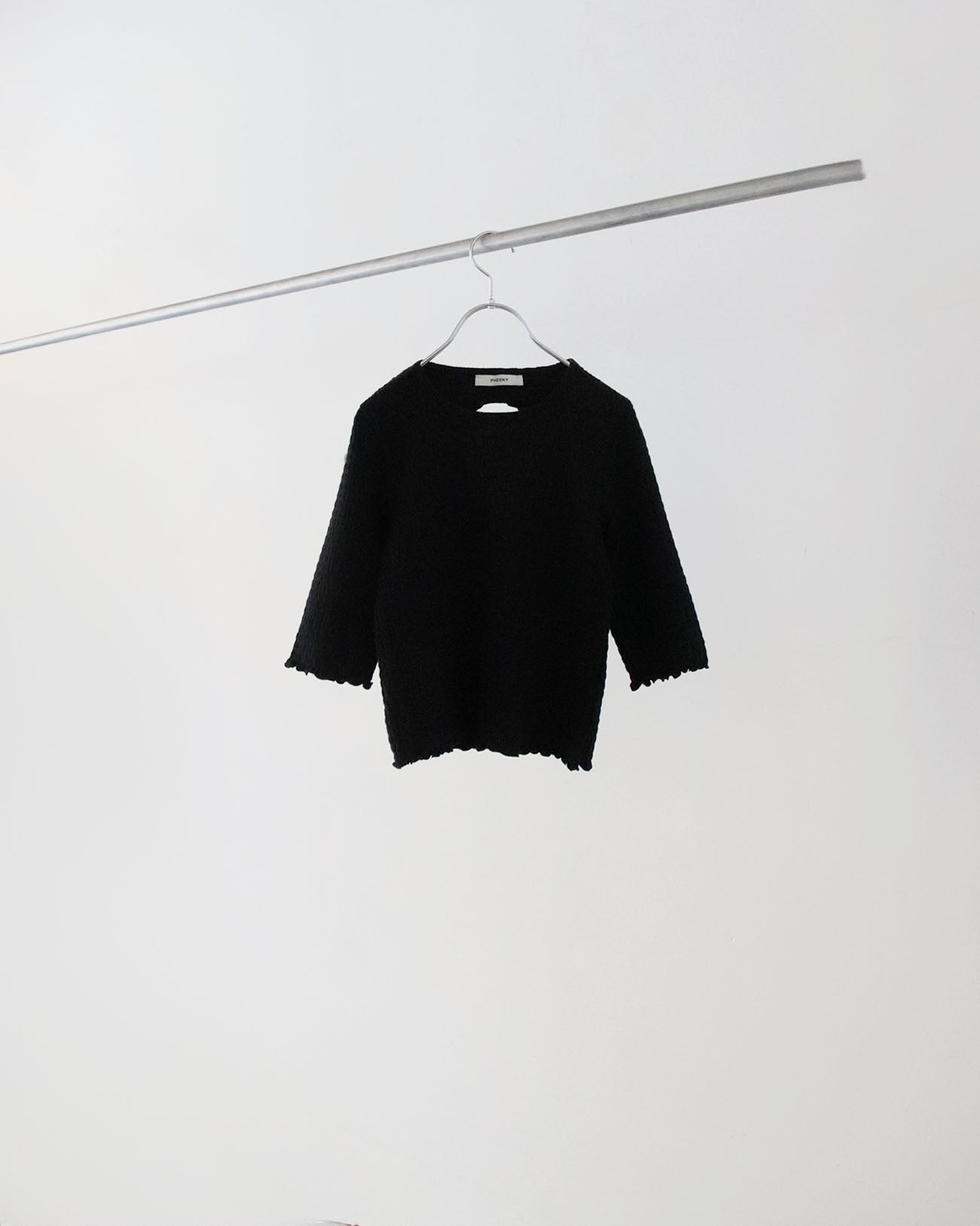 Cotton shirring S/S - black