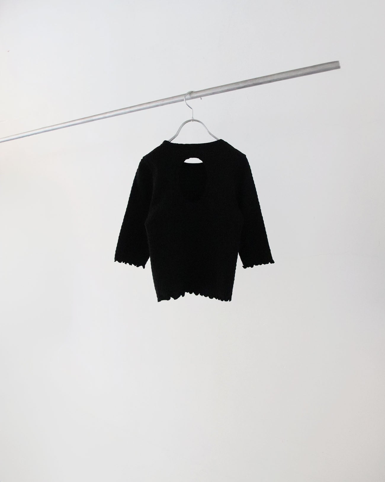 Cotton shirring S/S - black