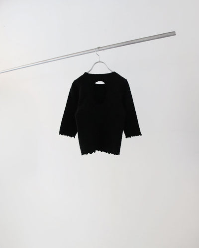 Cotton shirring S/S - black