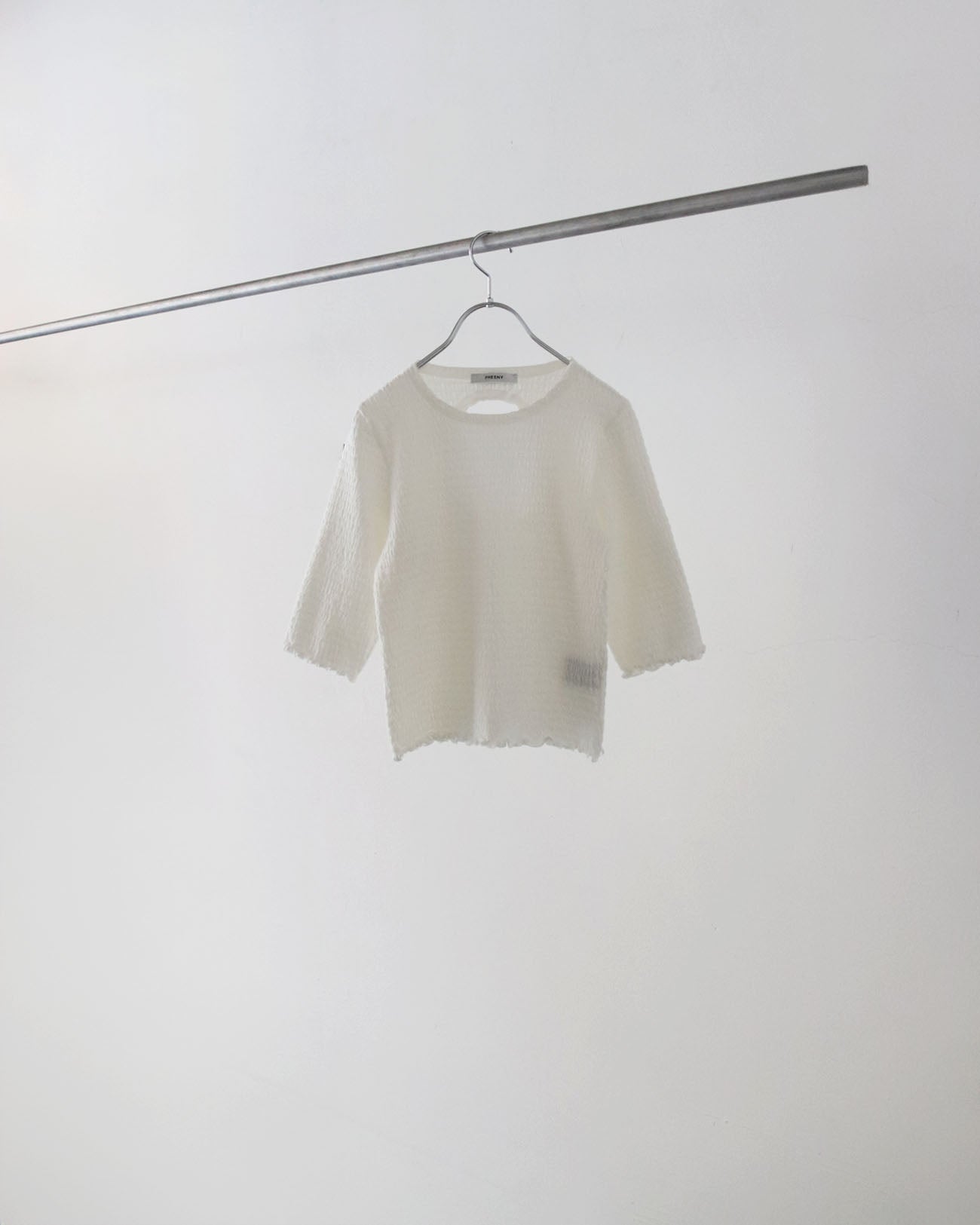 Cotton shirring S/S - white