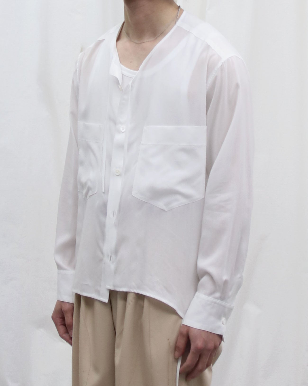 Short piping shirts - white