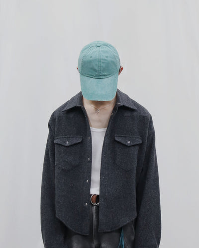 F/UH.02 - Distressed Long Brim Cap - forest