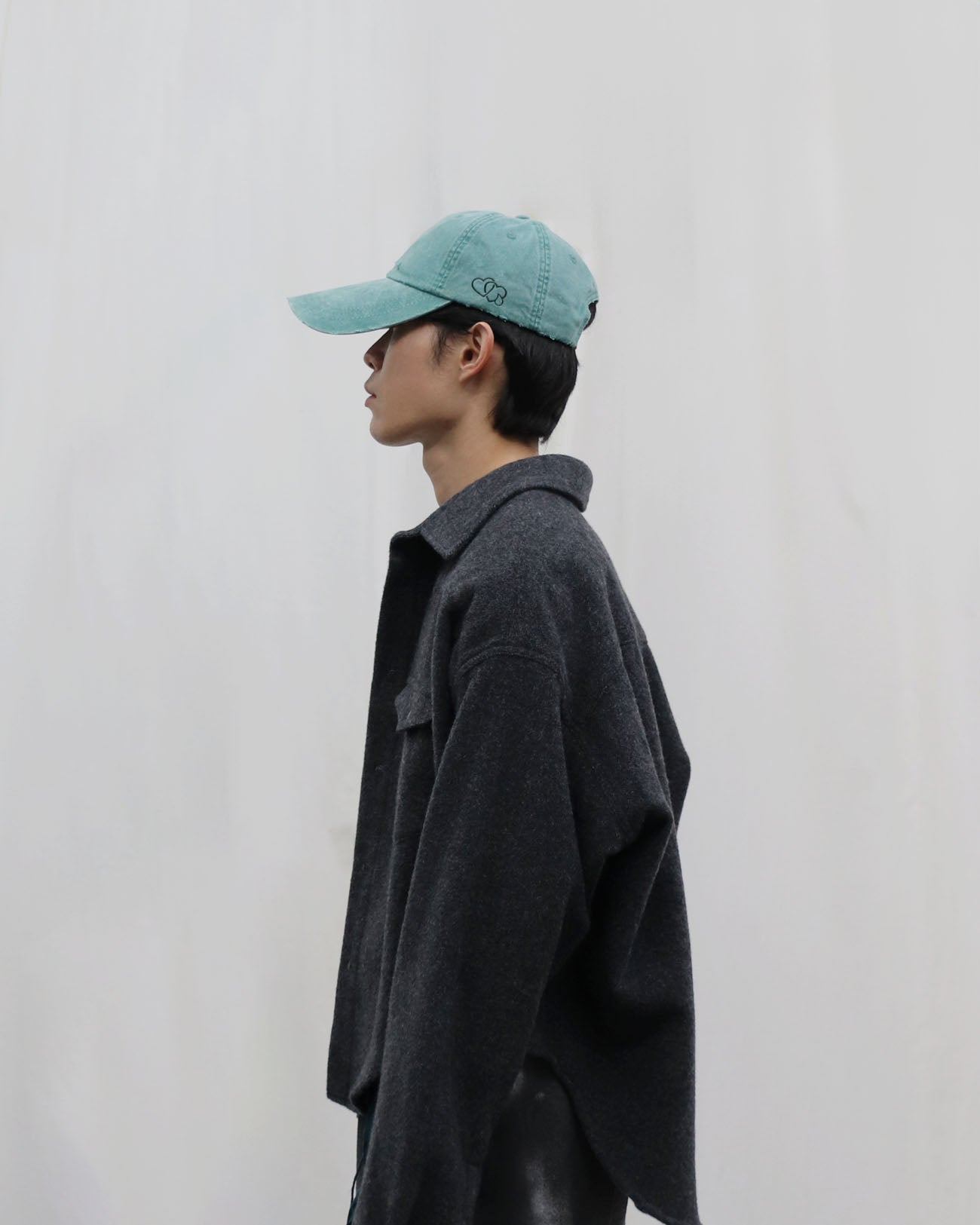 F/UH.02 - Distressed Long Brim Cap - forest