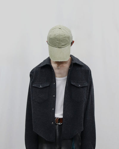 F/UH.02 - Distressed Long Brim Cap - khaki