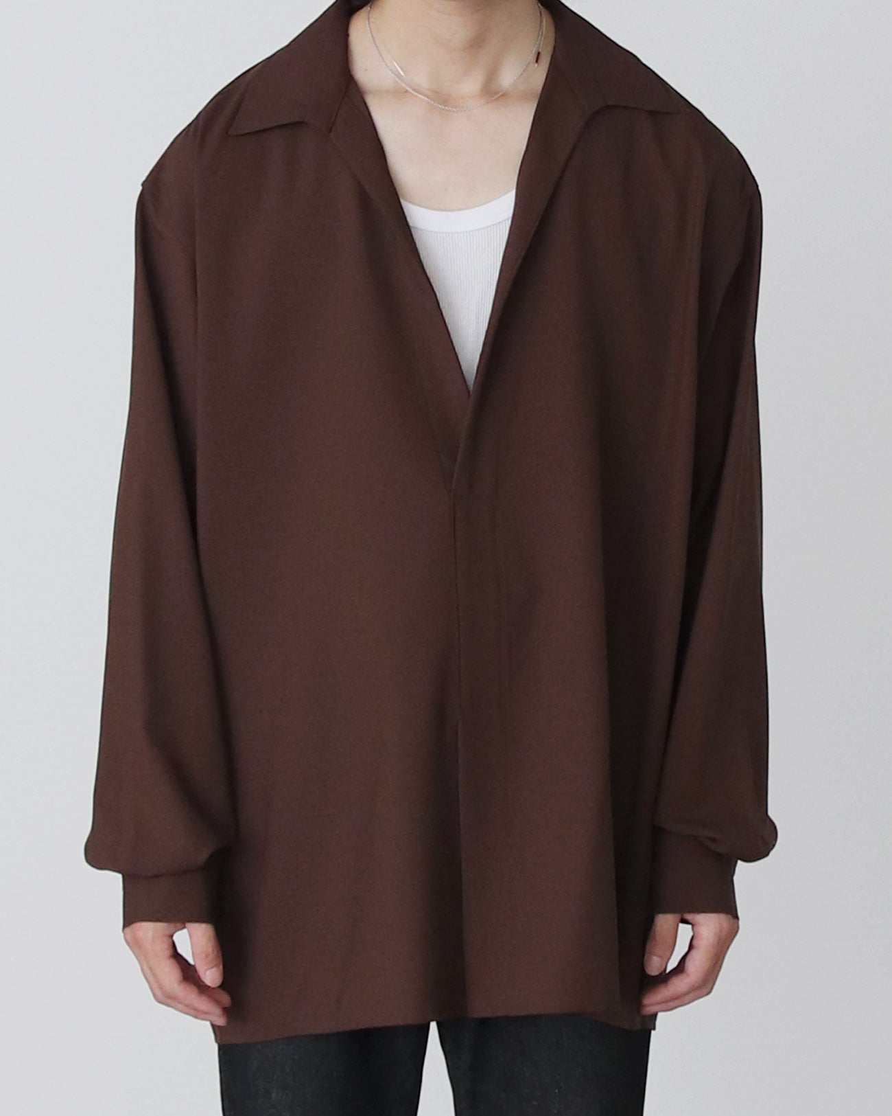 Pullover Shirt / Super140's Wool - brown