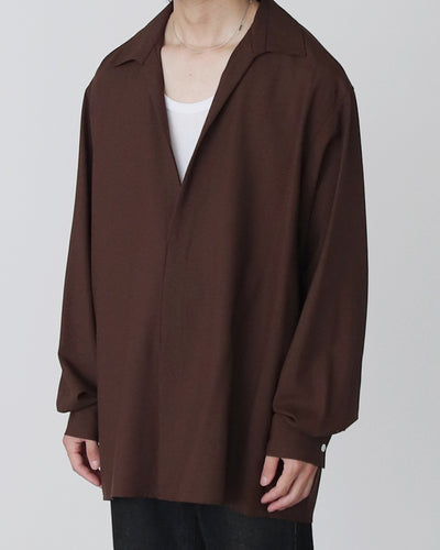 Pullover Shirt / Super140's Wool - brown