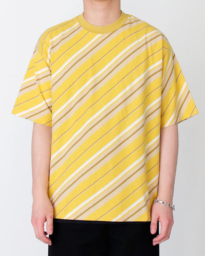 H/S CREW D.STRIPED - yellow - FAB4 ONLINE STORE