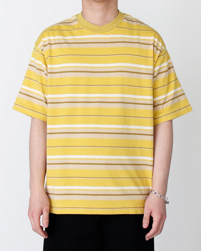 H/S CREW STRIPED - yellow - FAB4 ONLINE STORE