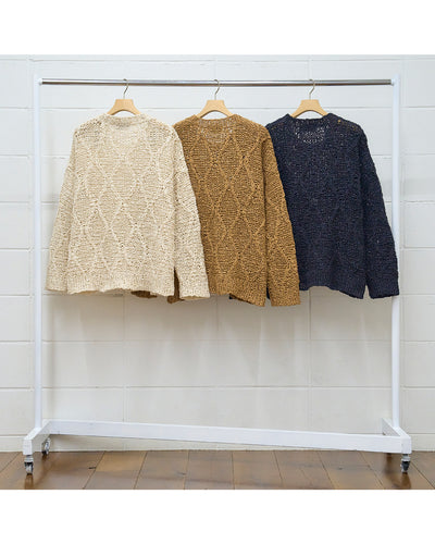Gourd pattern hand-knitted crewneck sweater