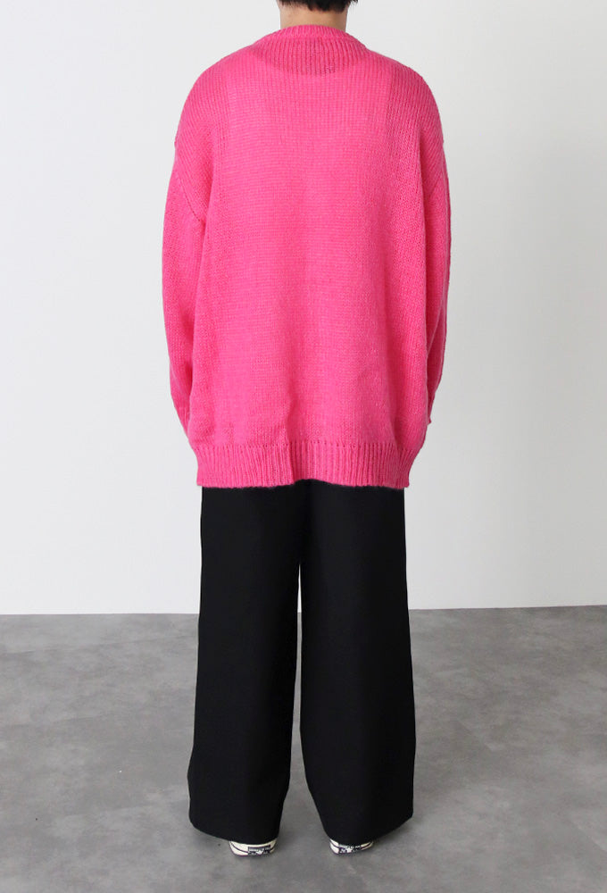 Wool mohair - Long cardigan - pink