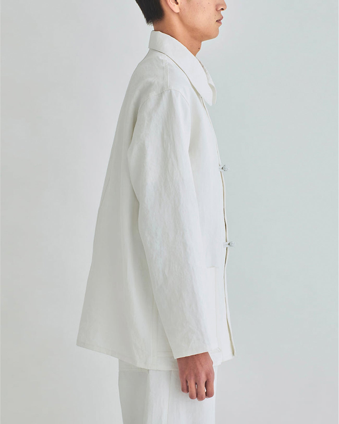 Linen Pigment Chinese JKT - white