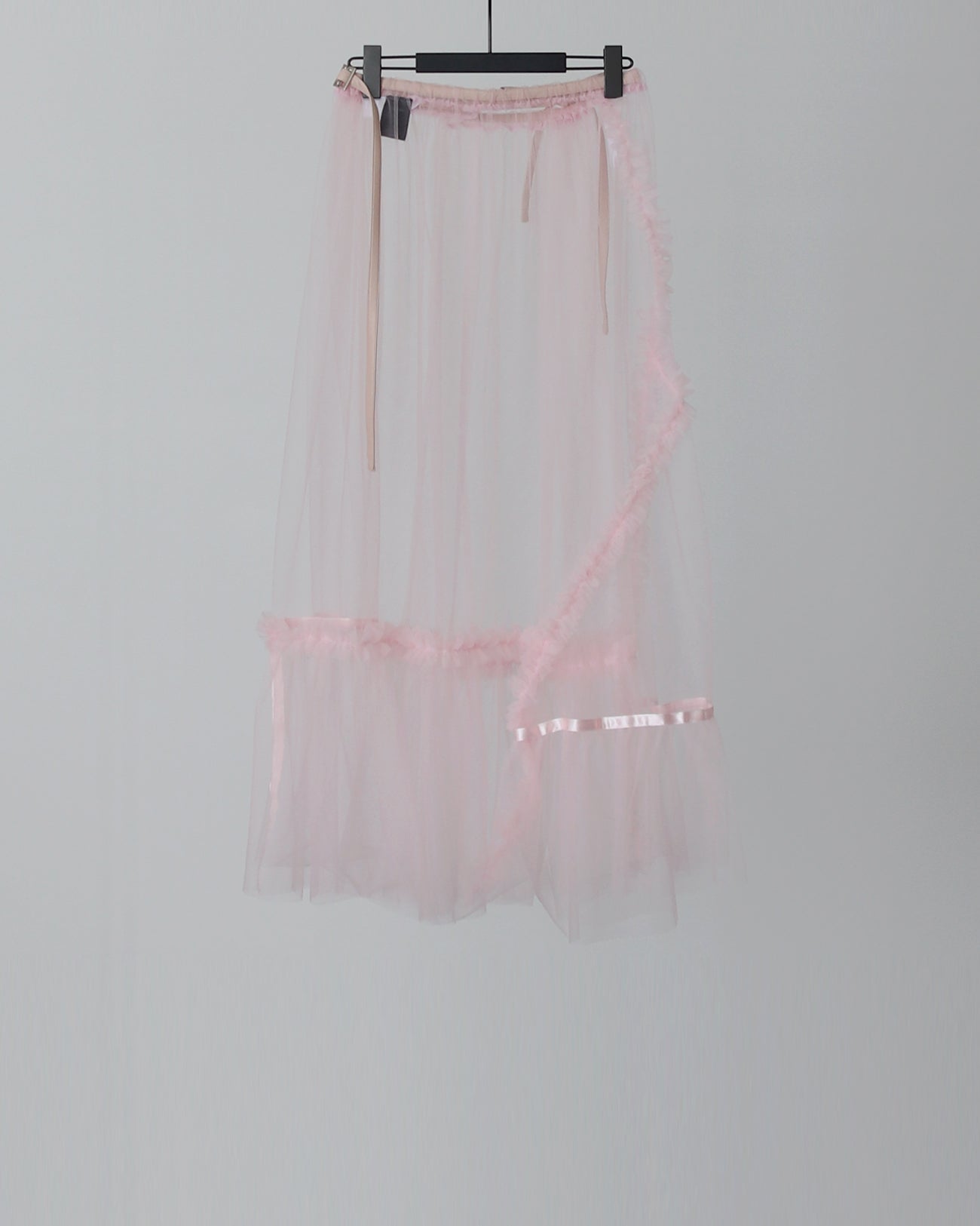 Patchwork Ruffle Wrap Skirt - pink