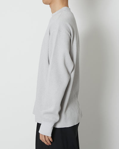 Quick dry waffle Mock neck L/S tee - gray - FAB4 ONLINE STORE