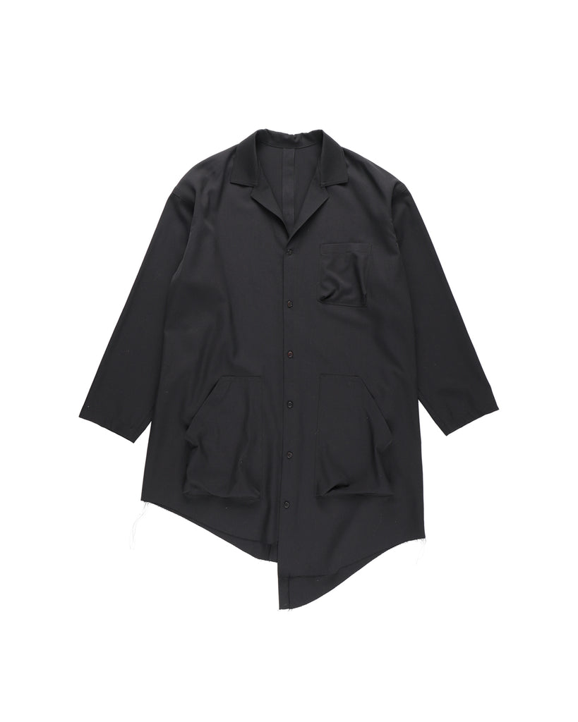 sulvam | Gabardine classic shirt - black – FAB4 ONLINE STORE