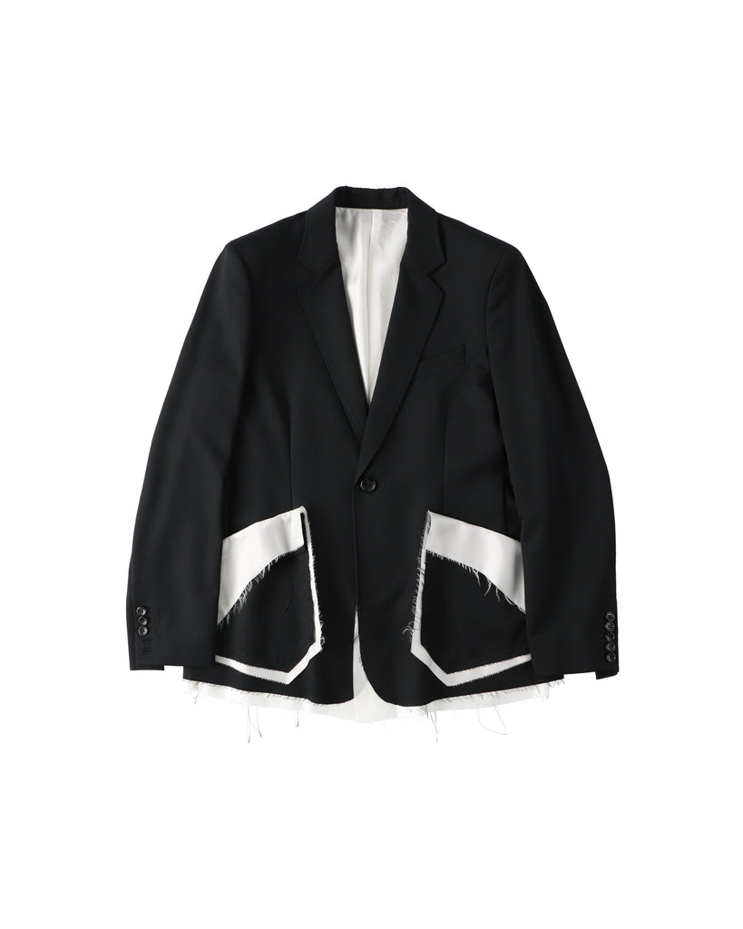 sulvam | Gabardine classic short jacket - black – FAB4 ONLINE STORE