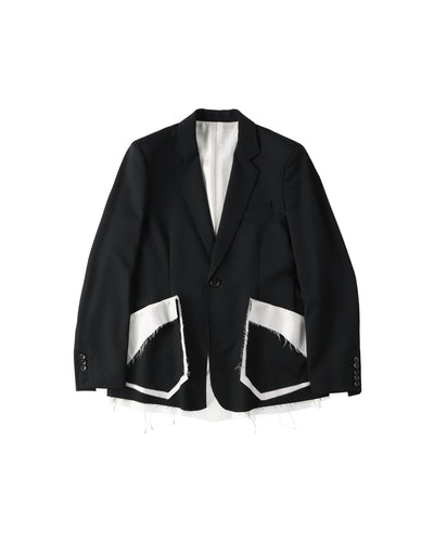 Gabardine classic short jacket - black - FAB4 ONLINE STORE