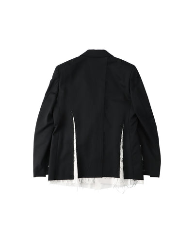 Gabardine classic short jacket - black